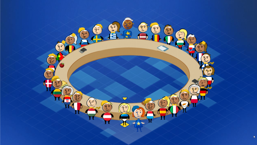 Illustration: the EUcraft app on a mobile device